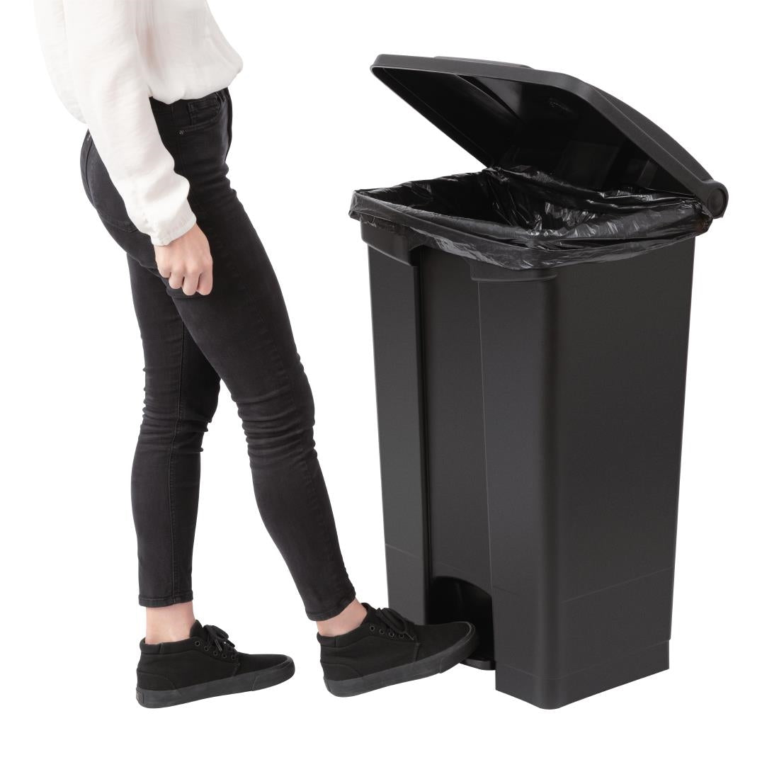 Jantex Kitchen Pedal Bin Black 87Ltr - CW724  Jantex   