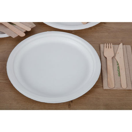 Fiesta Compostable Bagasse Plates Round 260mm (Pack of 50) - CW904  Fiesta   