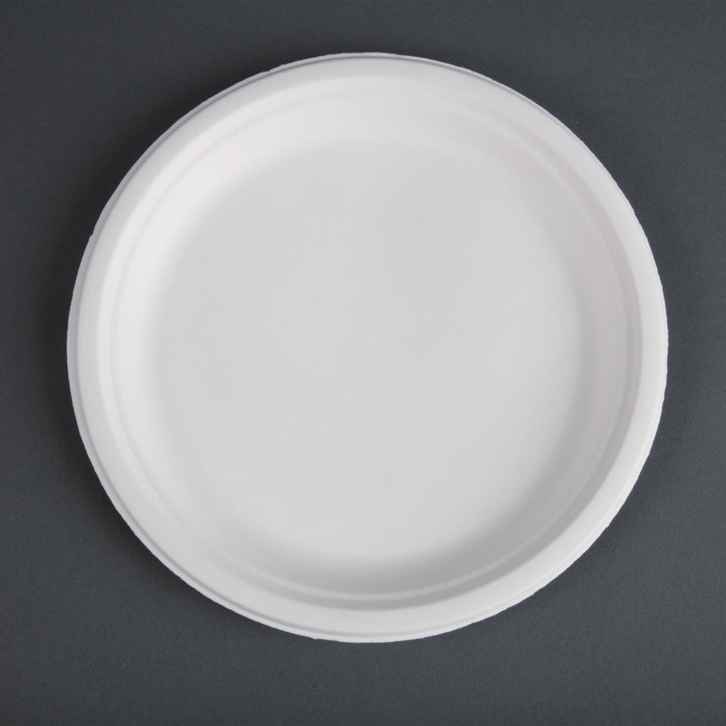 Fiesta Compostable Bagasse Plates Round 260mm (Pack of 50) - CW904  Fiesta   