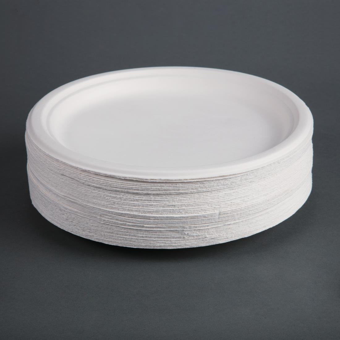 Fiesta Compostable Bagasse Plates Round 260mm (Pack of 50) - CW904  Fiesta   