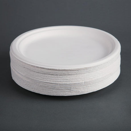 Fiesta Compostable Bagasse Plates Round 260mm (Pack of 50) - CW904  Fiesta   