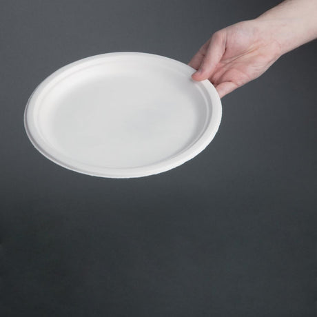 Fiesta Compostable Bagasse Plates Round 260mm (Pack of 50) - CW904  Fiesta   