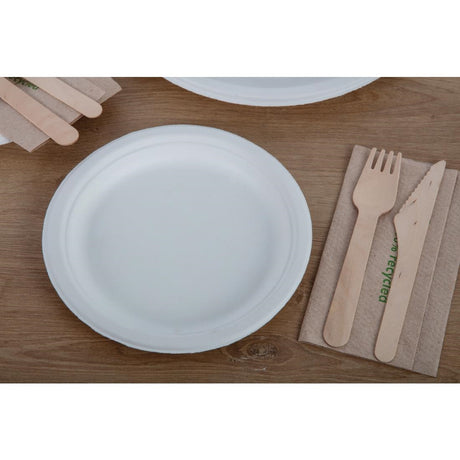 Fiesta Compostable Bagasse Plates Round 179mm (Pack of 50) - CW905  Fiesta   