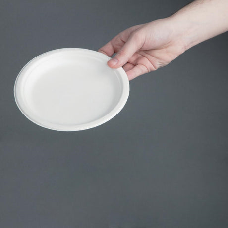 Fiesta Compostable Bagasse Plates Round 179mm (Pack of 50) - CW905  Fiesta   