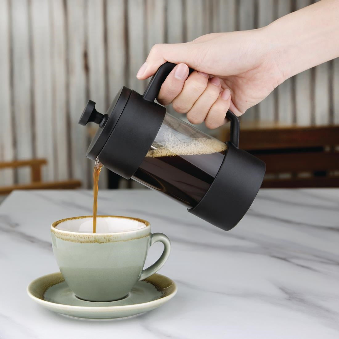 Olympia Contemporary Cafetiere Black 3 Cup - CW950  Olympia   