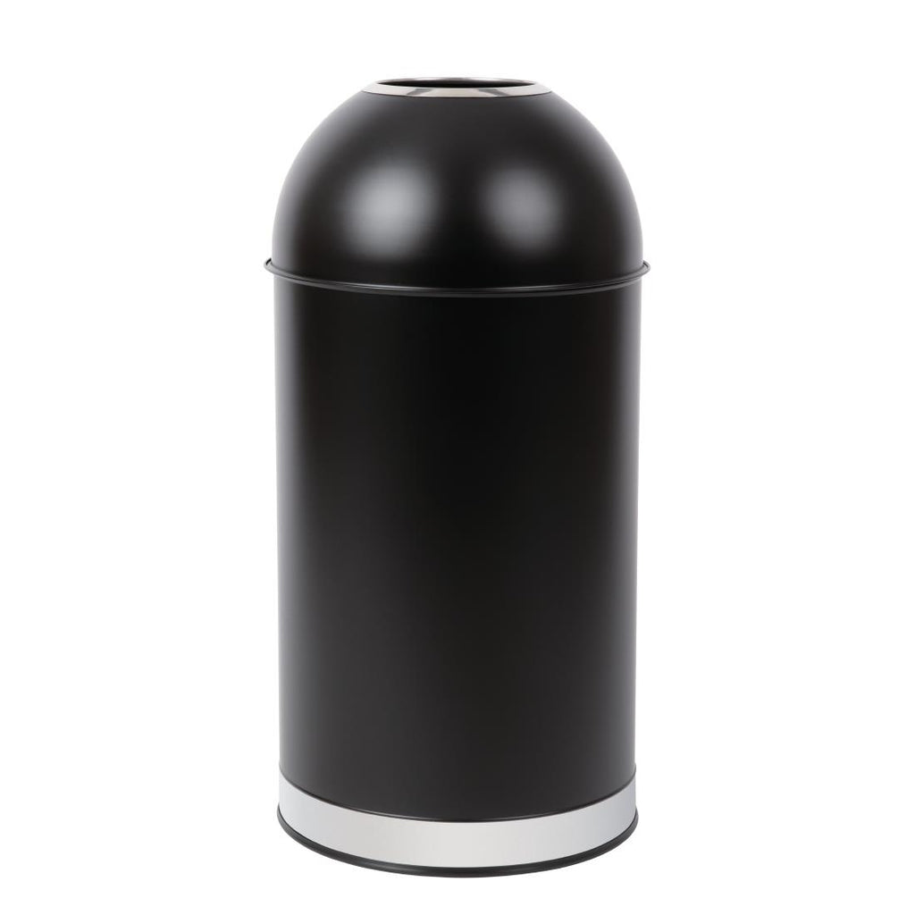Bolero Steel Open Lid Bullet Bin Black 40Ltr - CW954  Bolero   