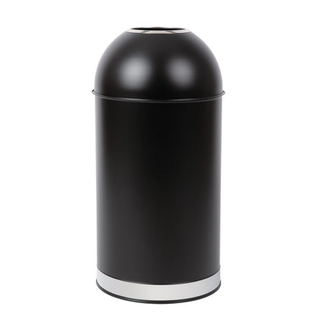 Bolero Steel Open Lid Bullet Bin Black 40Ltr - CW954  Bolero   