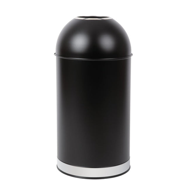 Bolero Steel Open Lid Bullet Bin Black 40Ltr - CW954  Bolero   
