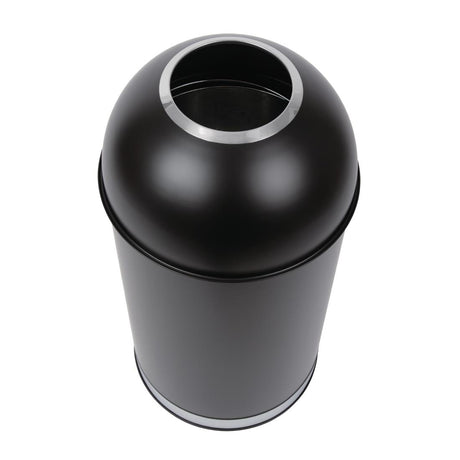 Bolero Steel Open Lid Bullet Bin Black 40Ltr - CW954  Bolero   