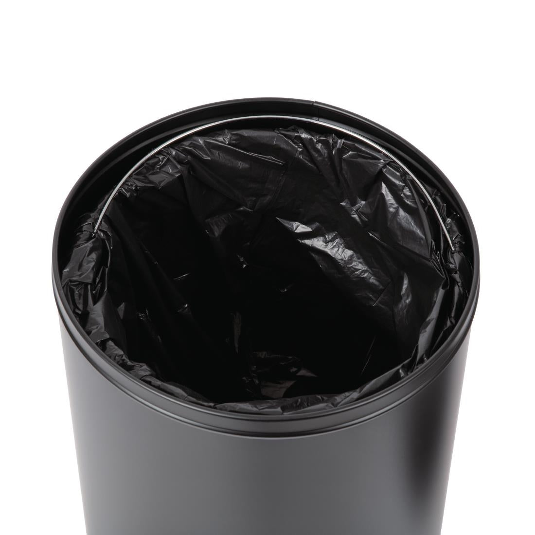 Bolero Steel Open Lid Bullet Bin Black 40Ltr - CW954  Bolero   