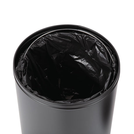 Bolero Steel Open Lid Bullet Bin Black 40Ltr - CW954  Bolero   