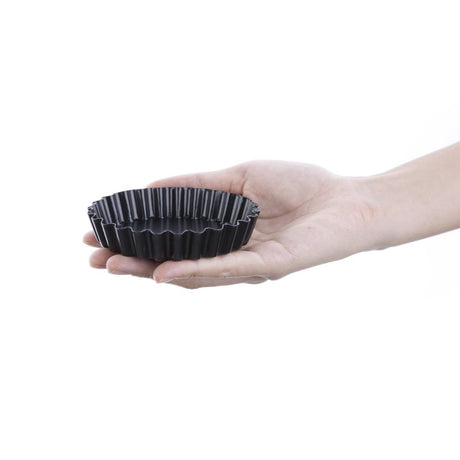 Vogue Non-Stick Mini Quiche Tin With Removable Base 100mm (Pack of 3) - CW991  Vogue   