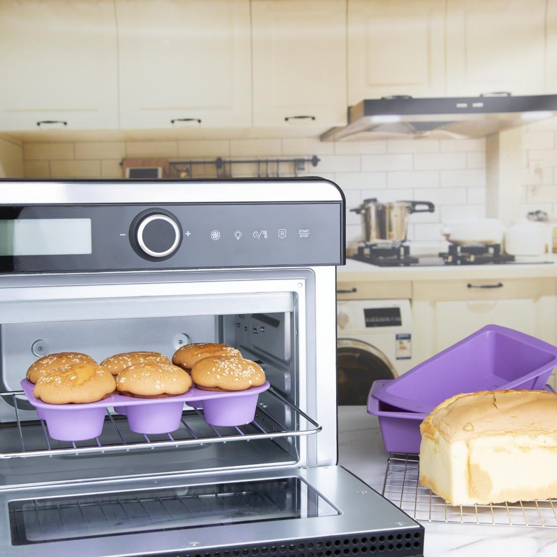 Hygiplas Flexible Silicone Six Hole Purple Muffin Pan - CX047  Hygiplas   