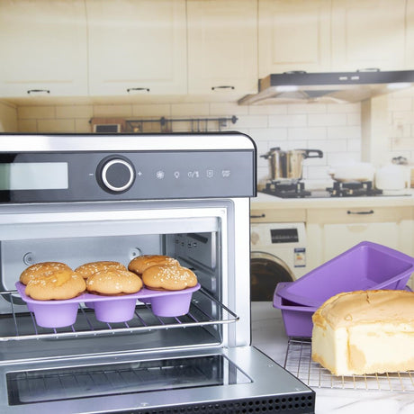 Hygiplas Flexible Silicone Six Hole Purple Muffin Pan - CX047  Hygiplas   