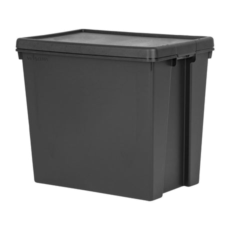 Wham Bam Recycled Storage Box & Lid Black 92Ltr - CX095  Wham   