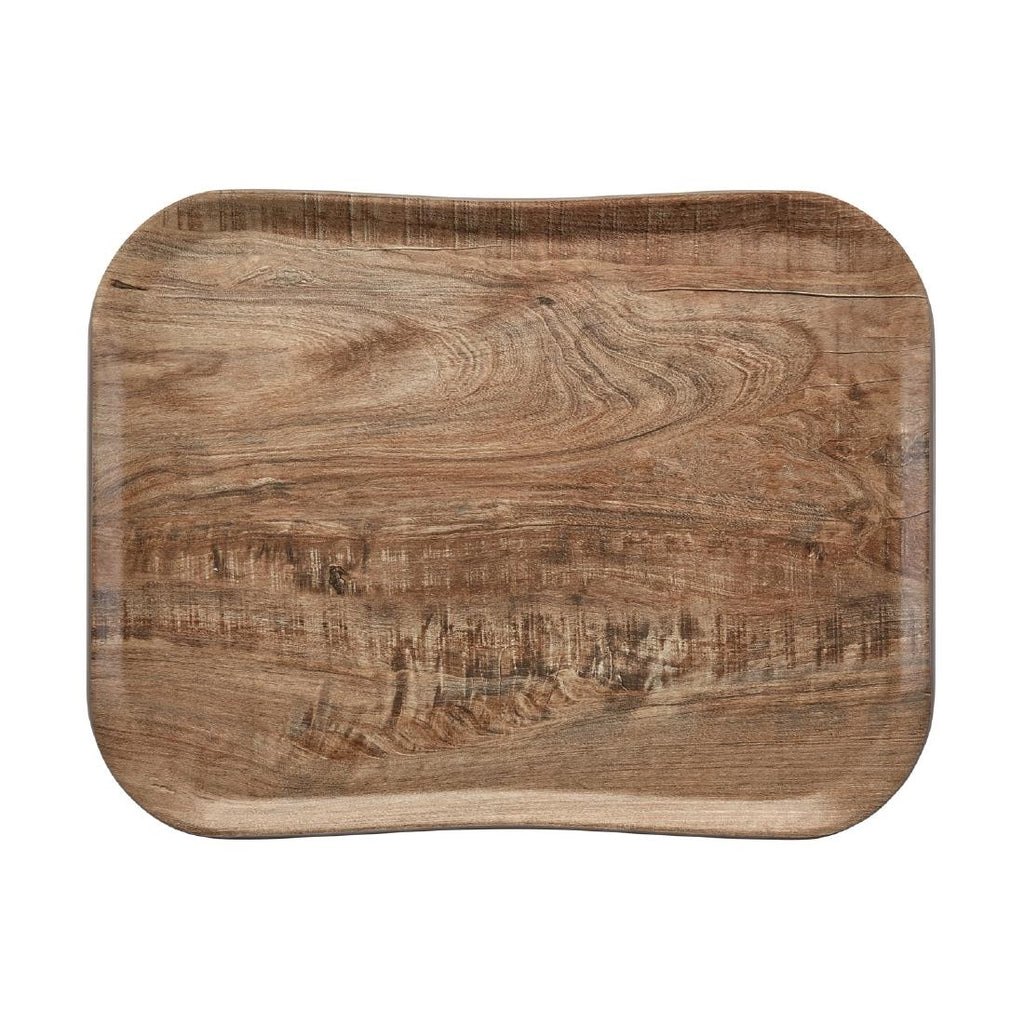 Cambro Versatray Century Non-Slip Light Olive Textured Wood Effect 360x460mm - CX394  Cambro   