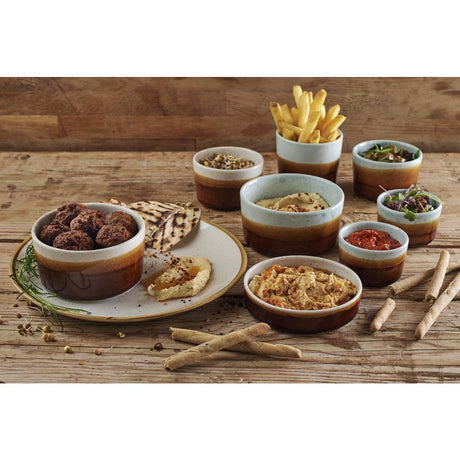 Siena Nourish Straight Sided Dip Pots Barley White 4oz (Pack of 12) - CX621 Churchill Super Vitrified Churchill   