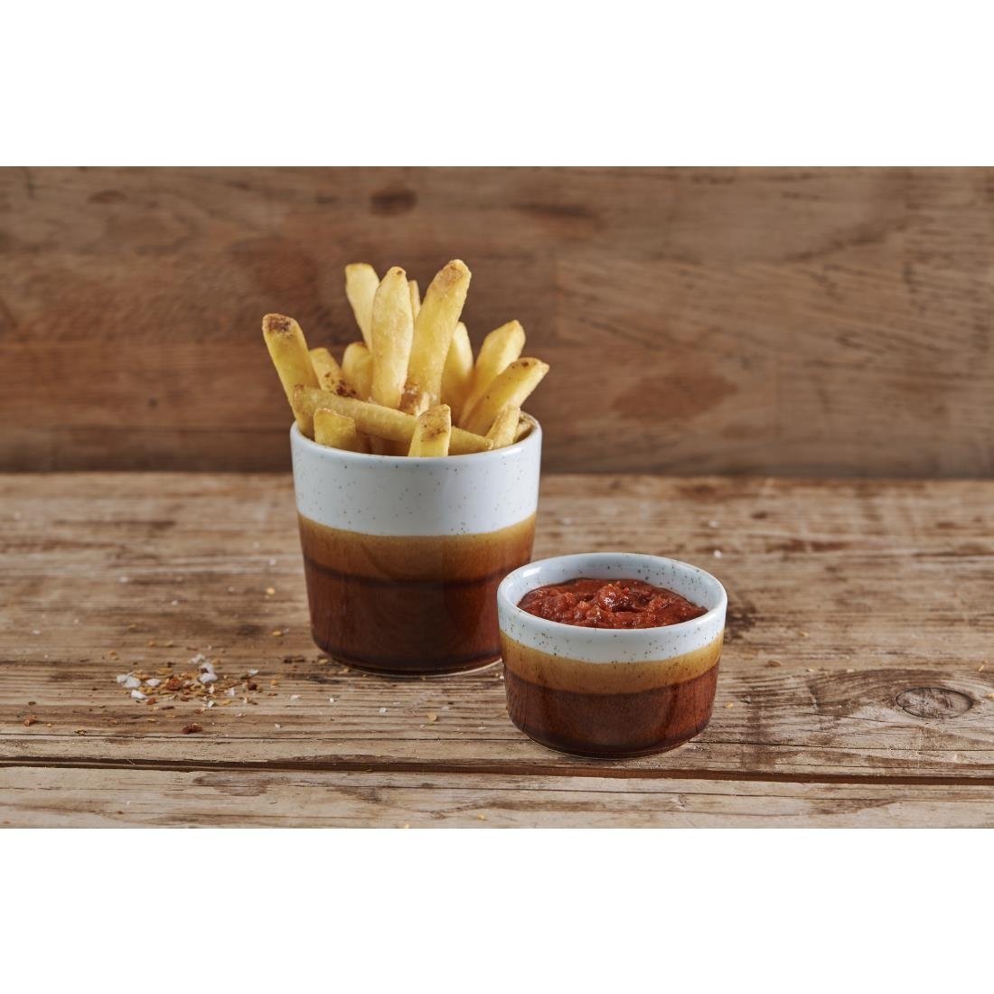 Siena Nourish Straight Sided Dip Pots Barley White 4oz (Pack of 12) - CX621 Churchill Super Vitrified Churchill   