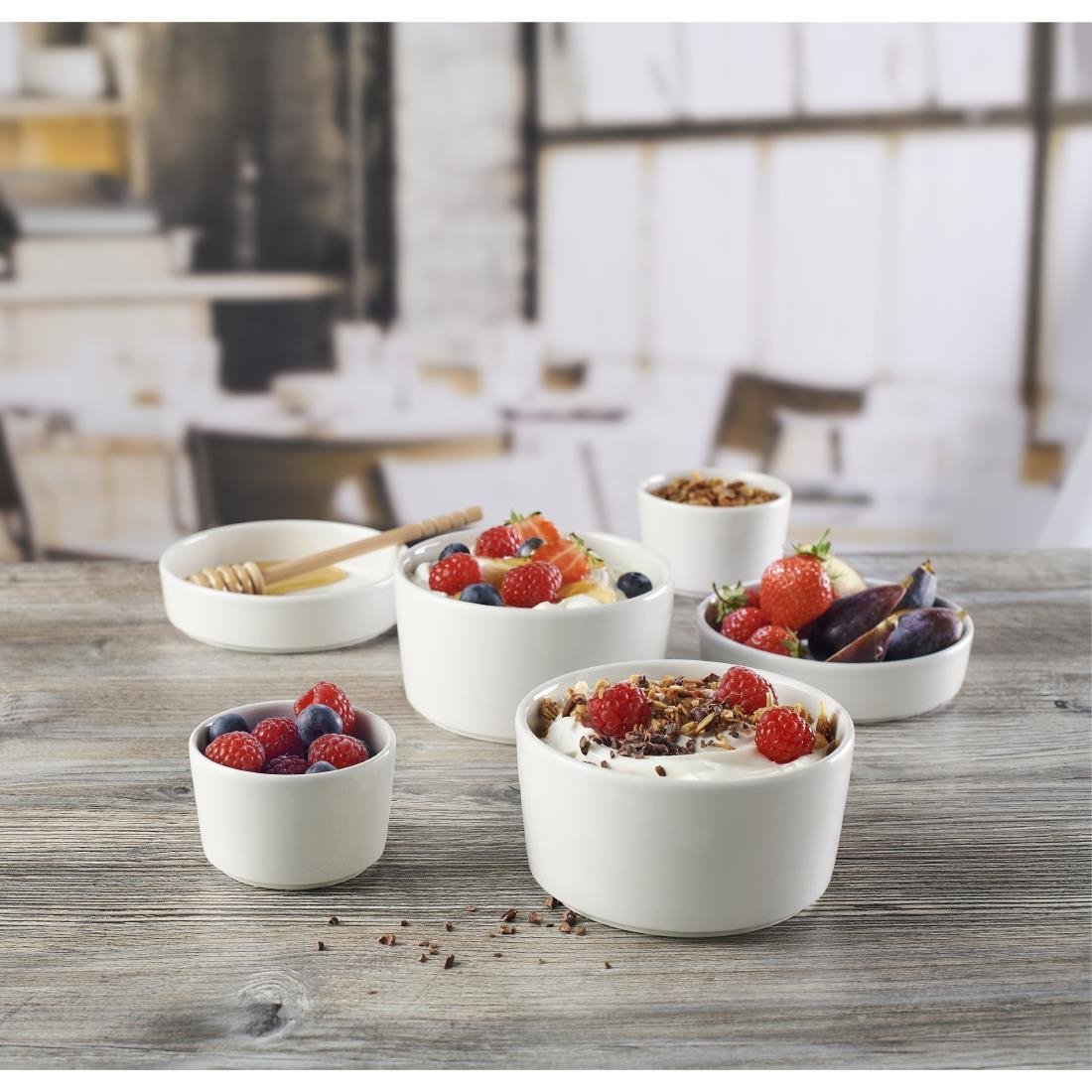 Churchill Super Vitrified Nourish Straight Sided Soup Bowls White 15oz (Pack of 12) - CX633 Bowls Churchill