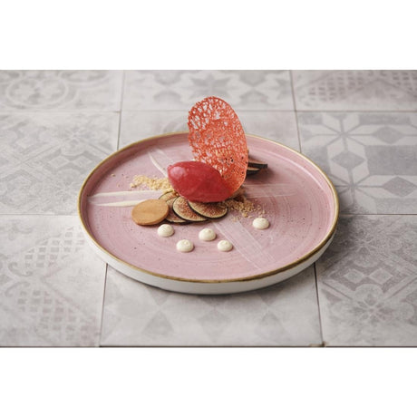 Churchill Stonecast Walled Plates Pink 260mm (Pack of 6) - CX637 Plates Churchill