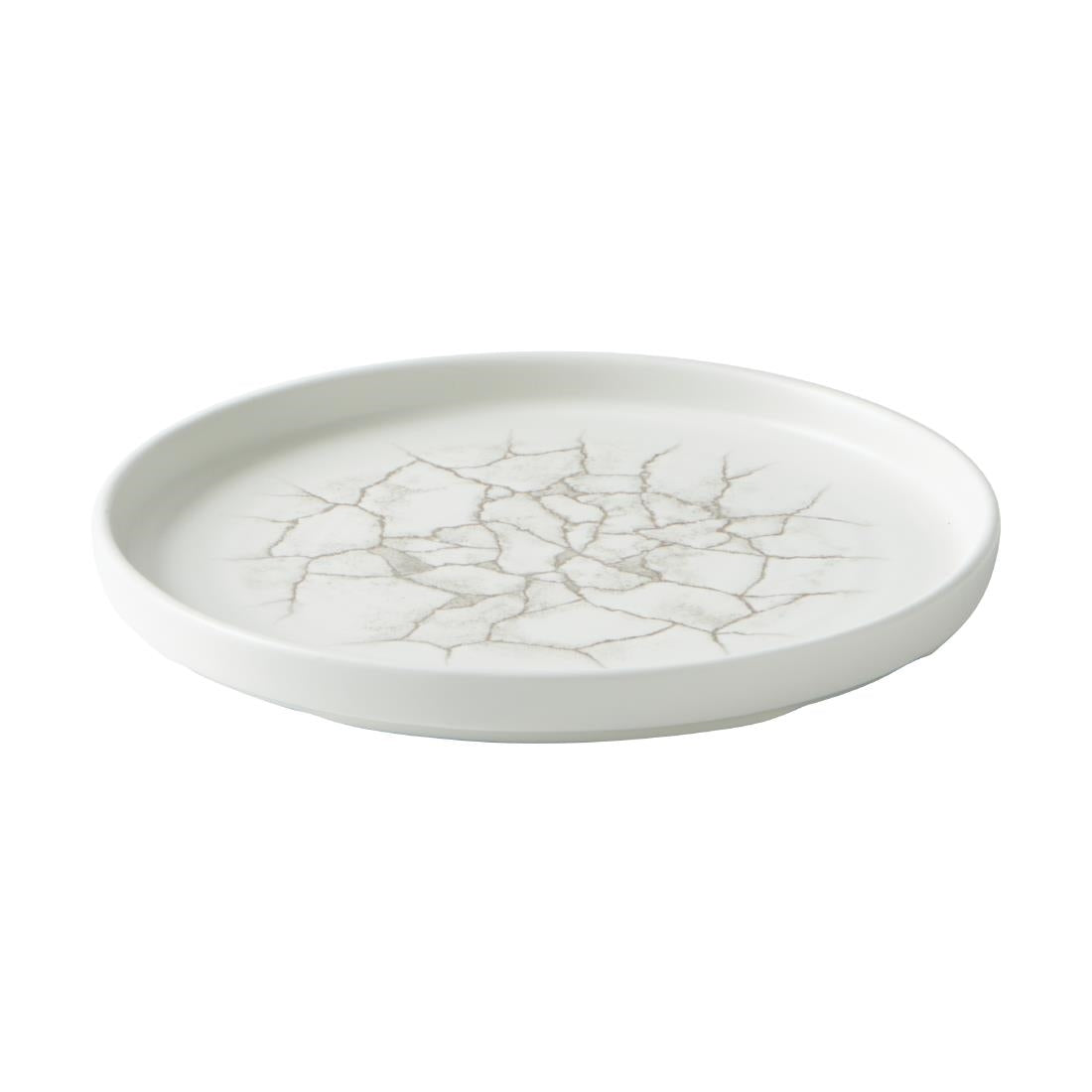 Churchill Studio Prints Kintsugi Agate Walled Plates Grey 220mm (Pack of 6) - CX676 Plates Churchill