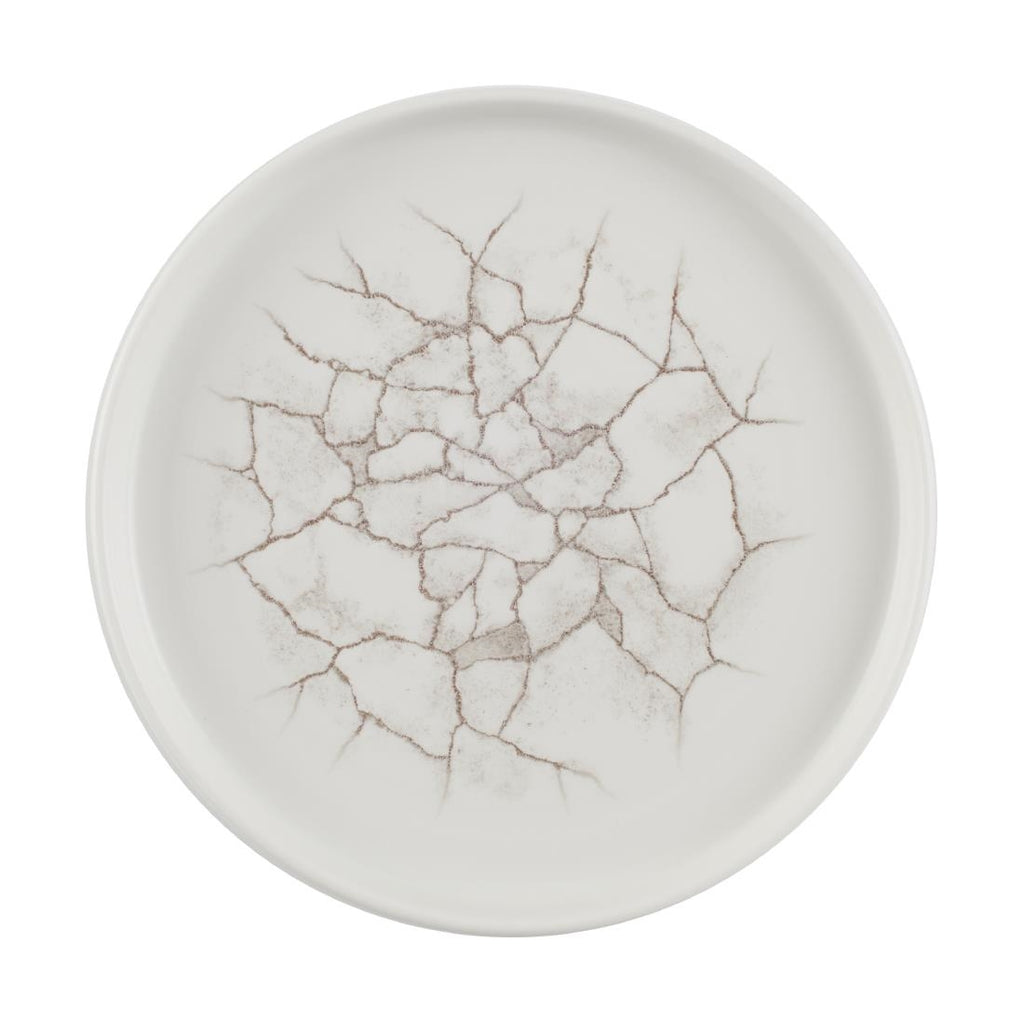 Churchill Studio Prints Kintsugi Agate Walled Plates Grey 220mm (Pack of 6) - CX676 Plates Churchill