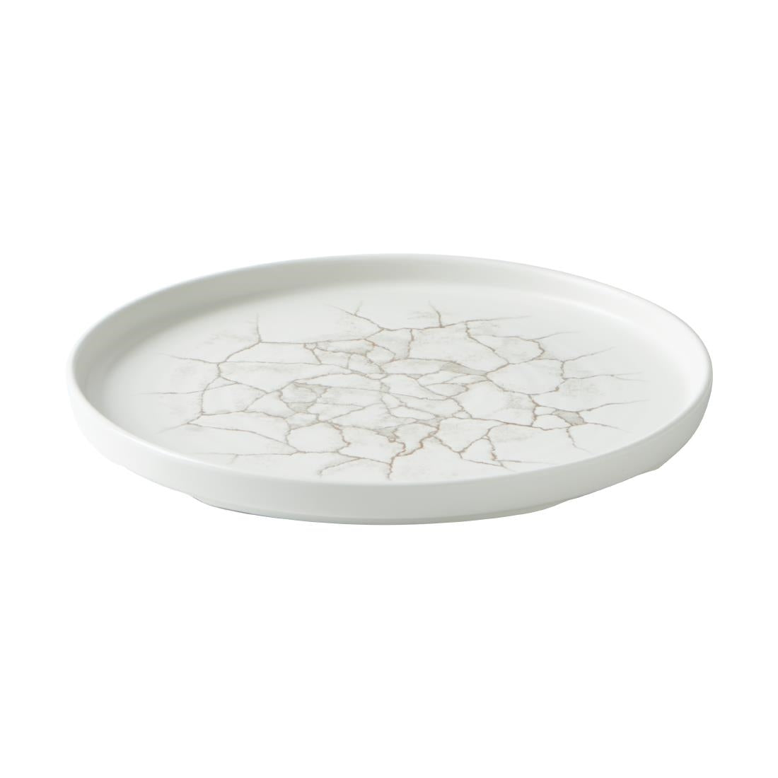 Churchill Studio Prints Kintsugi Agate Walled Plates Grey 260mm (Pack of 6) - CX677 Plates Churchill
