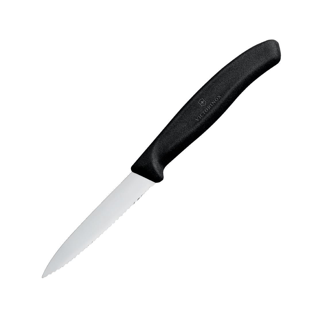 Victorinox Paring Knife Pointed Tip Serrated Edge Black 8cm - CX746  Victorinox   