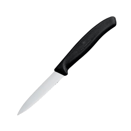 Victorinox Paring Knife Pointed Tip Serrated Edge Black 8cm - CX746  Victorinox   