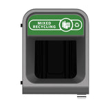 Rubbermaid Configure Recycling Bin with Mixed Recycling Label Green 57Ltr - CX960  Rubbermaid   