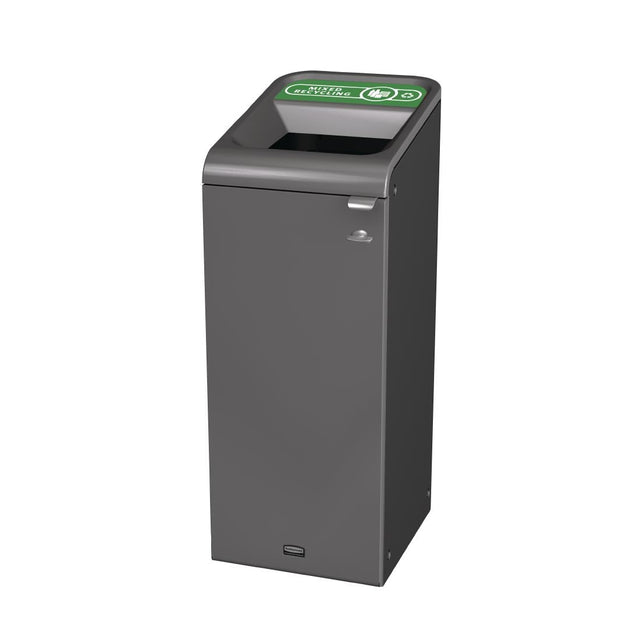 Rubbermaid Configure Recycling Bin with Mixed Recycling Label Green 57Ltr - CX960  Rubbermaid   