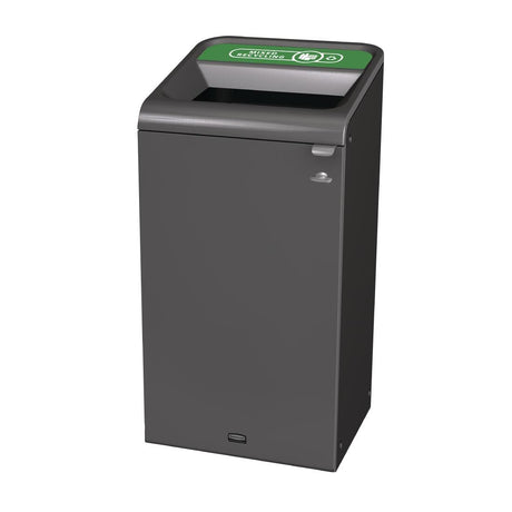 Rubbermaid Configure Recycling Bin with Mixed Recycling Label Green 87Ltr - CX961  Rubbermaid   