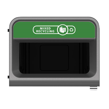 Rubbermaid Configure Recycling Bin with Mixed Recycling Label Green 125Ltr - CX962  Rubbermaid   