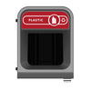 Rubbermaid Configure Recycling Bin with Plastic Recycling Label Red 57Ltr - CX963  Rubbermaid   