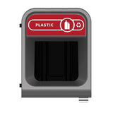 Rubbermaid Configure Recycling Bin with Plastic Recycling Label Red 57Ltr - CX963  Rubbermaid   