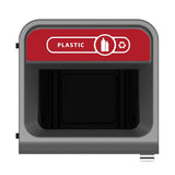 Rubbermaid Configure Recycling Bin with Plastic Recycling Label Red 87Ltr - CX964  Rubbermaid   