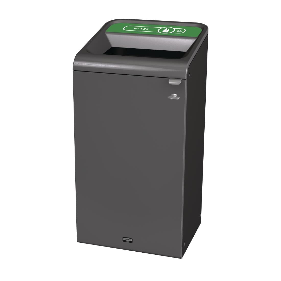 Rubbermaid Configure Recycling Bin with Glass Recycling Label Green 87Ltr - CX967  Rubbermaid   