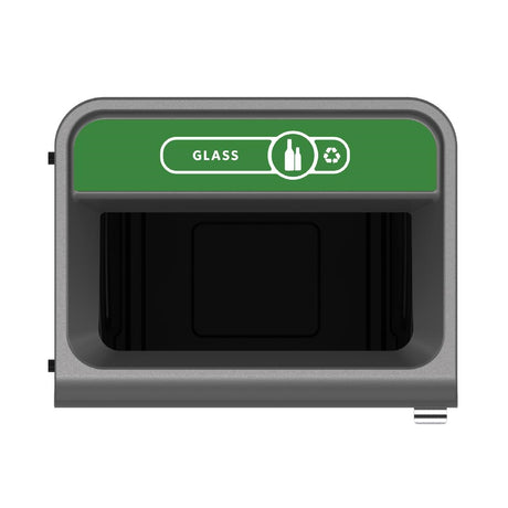 Rubbermaid Configure Recycling Bin with Glass Recycling Label Green 125Ltr - CX968  Rubbermaid   