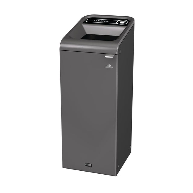 Rubbermaid Configure Recycling Bin with Landfill Label Black 57Ltr - CX969  Rubbermaid   