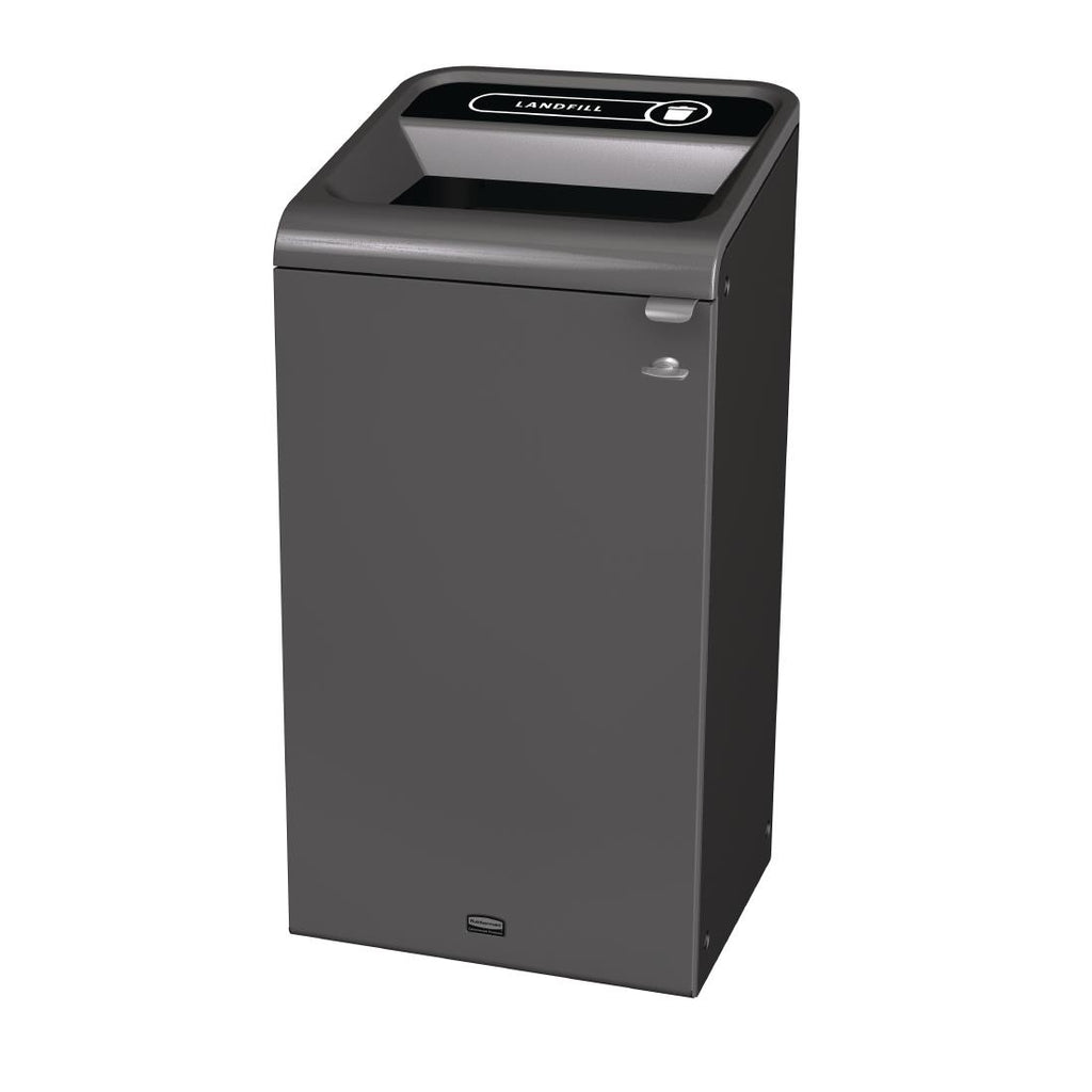 Rubbermaid Configure Recycling Bin with Landfill Label Black 87Ltr - CX970  Rubbermaid   