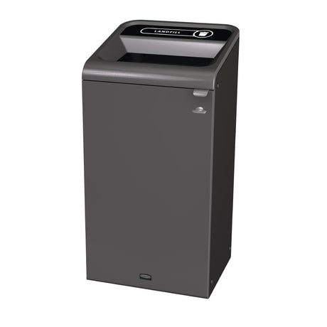 Rubbermaid Configure Recycling Bin with Landfill Label Black 87Ltr - CX970  Rubbermaid   