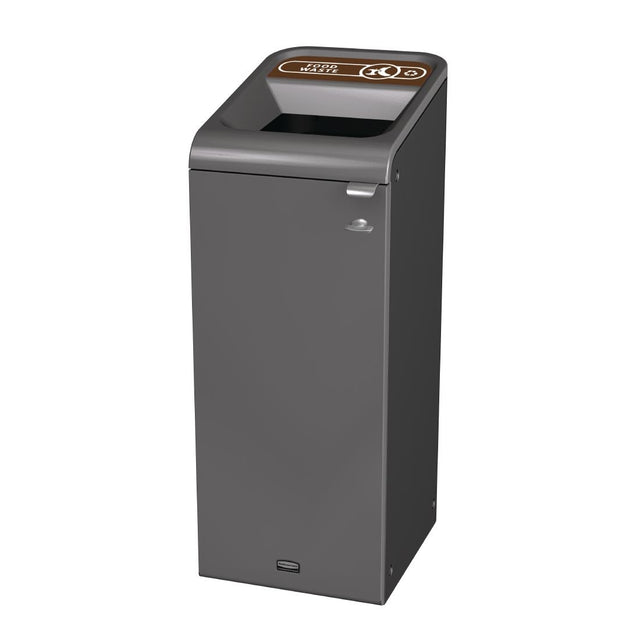 Rubbermaid Configure Recycling Bin with Food Waste Label Brown 57Ltr - CX972  Rubbermaid   
