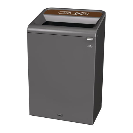 Rubbermaid Configure Recycling Bin with Food Waste Label Brown 125Ltr - CX974  Rubbermaid   