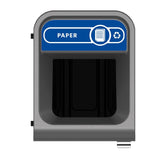 Rubbermaid Configure Recycling Bin with Paper Recycling Label Blue 57Ltr - CX975  Rubbermaid   