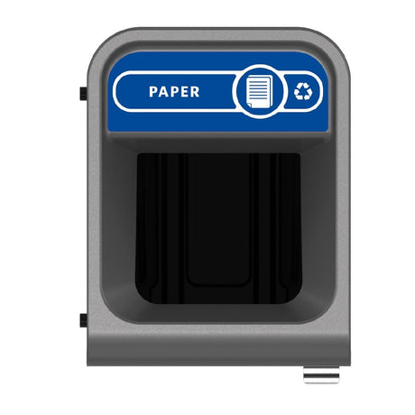 Rubbermaid Configure Recycling Bin with Paper Recycling Label Blue 57Ltr - CX975  Rubbermaid   