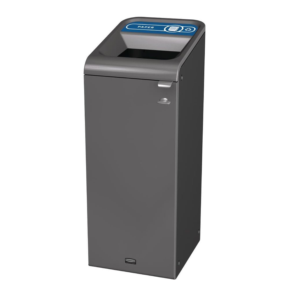 Rubbermaid Configure Recycling Bin with Paper Recycling Label Blue 57Ltr - CX975  Rubbermaid   