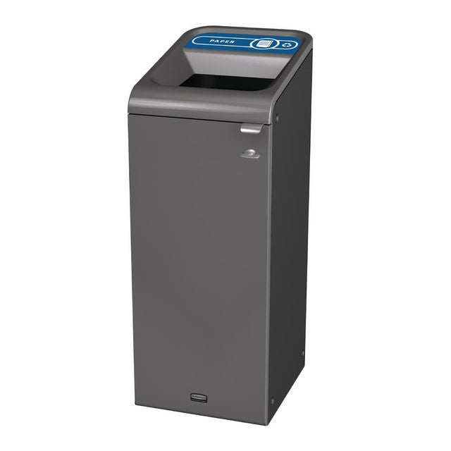 Rubbermaid Configure Recycling Bin with Paper Recycling Label Blue 57Ltr - CX975  Rubbermaid   