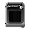 Rubbermaid Configure Recycling Bin with General Waste Label Black 57L - CX978  Rubbermaid   