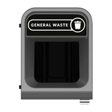 Rubbermaid Configure Recycling Bin with General Waste Label Black 57L - CX978  Rubbermaid   