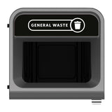 Rubbermaid Configure Recycling Bin with General Waste Label Black 87L - CX979  Rubbermaid   